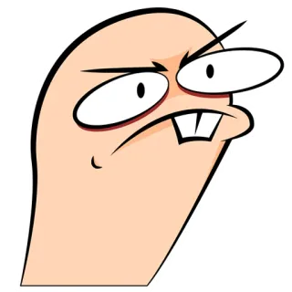 😖 Desenho animado, Bravo, Engraçado, Personagem, Bobo, Rosto telegram sticker