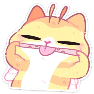 😛 cat, sticker, cute, cartoon, animal, funny, kawaii telegram sticker