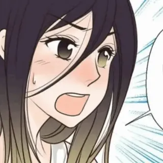 🍙 femme, personnage, visage, dessin animé, expression telegram sticker