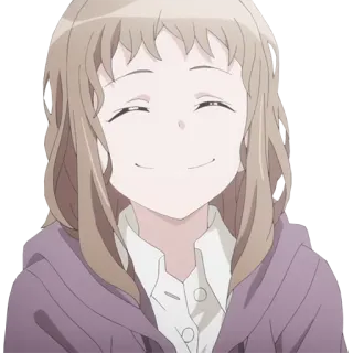 😊 Anime, Mädchen, Lächeln, Porträt whatsapp sticker