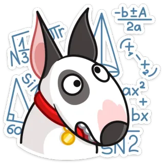 🤨 chien, maths, équations, dessin animé, algèbre, géométrie whatsapp sticker
