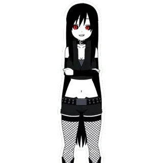 👩 anime, goth, female, emo, character telegram sticker