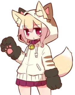 ❤️ Аниме, Кот, Толстовка, Мультфильм, Каваий telegram sticker