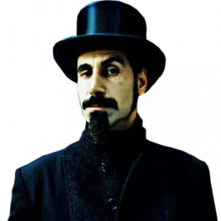 🎸 Serj Tankian muzikant, hoed, portret, System of a Down, Serj Tankian telegram sticker