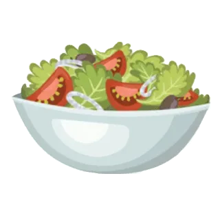 🥗 ensalada, tazón, verduras, comida, saludable telegram sticker