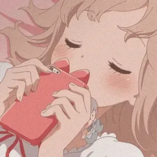 ❤️ ragazza anime, carina, kawaii, anime, ragazza, rosa, telefono telegram sticker