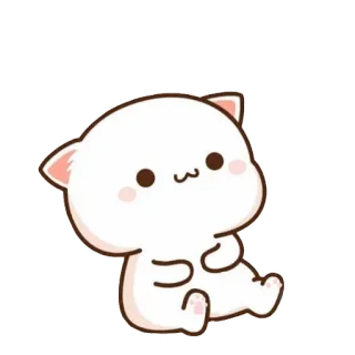 😌 cat, cute, white, cartoon, animal whatsapp sticker