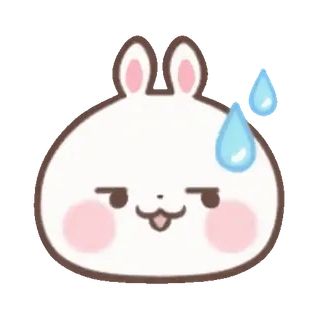 🐰 bunny, rabbit, cartoon, sweat, worried, cute telegram sticker