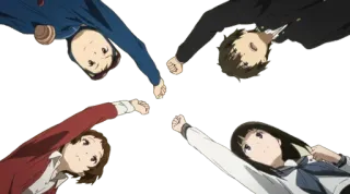 ❣️ Anime, Amici, Lavoro di squadra, Batti il cinque telegram sticker
