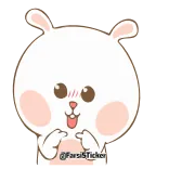 🙈 @FarsiSticker lindo, conejo, dibujos animados, kawaii, conejito telegram sticker