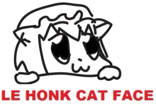 🐱 LE HONK CAT FACE gato, meme, honk, divertido, dibujo animado, animal whatsapp sticker