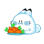 🥕 兔子, 胡萝卜, 吃, 可爱, 动物 telegram sticker