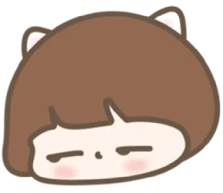 😒 Desenho animado, Fofo, Orelhas de animais, Entediado, Animação, Kawaii telegram sticker