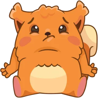 🤔 เศร้า, น่ารัก, การ์ตูน, สัตว์, สติกเกอร์ telegram sticker