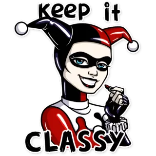 💄 Harley Quinn keep it classy Харли Квинн, DC Comics, злодей, персонаж, стильный, наклейка telegram sticker