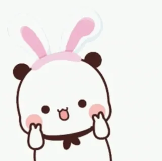 ☺️ Panda, Lapin, Mignon, Animal, Dessin animé, Kawaii, Ours telegram sticker