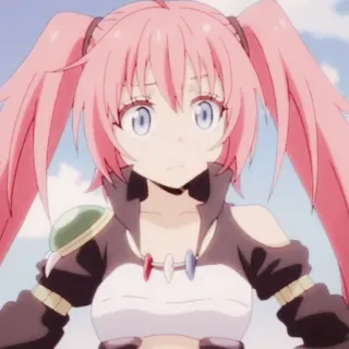 🍡 Milim Nava That Time I Got Reincarnated as a Slime anime, rambut merah muda, imut, kartun, Milim Nava, reinkarnasi slime telegram sticker