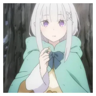 🧁 Emilia Re:Zero − Starting Life in Another World anime, personaje, mujer, re zero, emilia whatsapp sticker