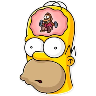 😯 Homer Simpson The Simpsons Homer Simpson, Simpsons, dessin animé, singe, cerveau, exercice telegram sticker