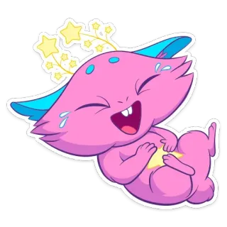 😂 kreskówka, naklejka, różowy, postać, słodki, fantasy whatsapp sticker