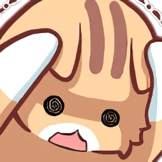 🙀 Мультик, Аниме, Кот, Милый, Спиральные глаза, В шоке telegram sticker