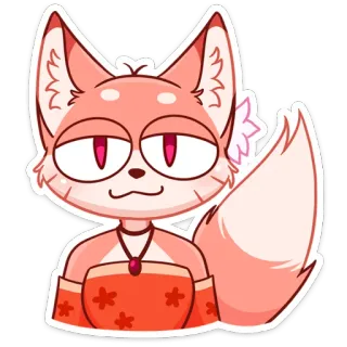 😶 лиса, антропоморфный, мультяшный, милый, животное, персонаж, пушистый telegram sticker