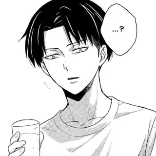 ❓ ...? Anime, Mangá, Personagem, Balão de pensamento, Bebendo, Pensativo telegram sticker