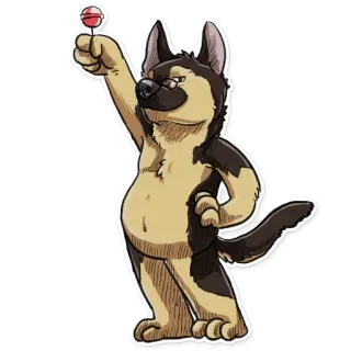 🍭 Hund, Tier, Cartoon, Lutscher, Schäferhund telegram sticker