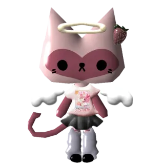 👍 carino, kawaii, gatto, angelo, fragola telegram sticker