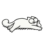 ☹️ Simon's Cat Katze, liegend, niedlich, lustig, Cartoon whatsapp sticker