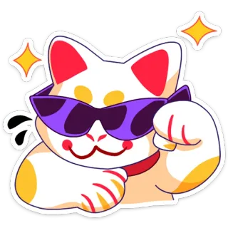😎 cat, cool, sunglasses, animal, sticker, cartoon, cute whatsapp sticker