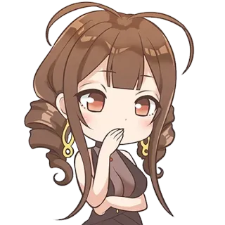 💗 สาวอนิเมะ, จิบิ, น่ารัก, การ์ตูน, ภาพประกอบ, ผู้หญิง telegram sticker