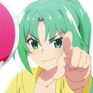 🏉 Ryuugu Rena Higurashi: When They Cry Anime, Chica, Linda, Personaje, Pelo verde whatsapp sticker