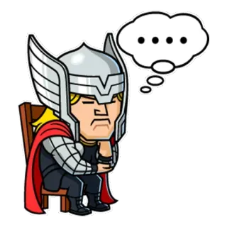 😒 Thor Thor, Marvel, superhero, thinking, comic book whatsapp sticker