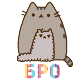✊ БРО кот, смешной, мультфильм, мем, текст, русский whatsapp sticker