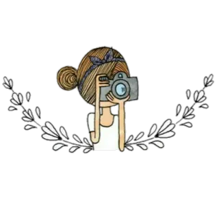 📷 ragazza, macchina fotografica, fotografia, adesivo, cartone animato, floreale, disegno telegram sticker