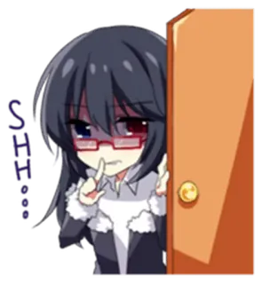 😏 Soon... animé, fille, effrayant, bientôt, porte, manga telegram sticker