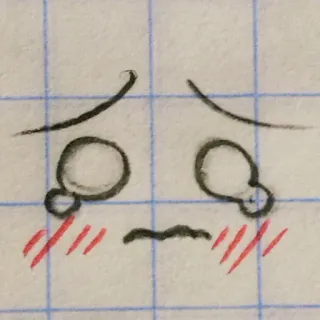 😔 triste, llorando, emoji, cara, lágrimas, dibujo telegram sticker