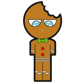 🥺 имбирный пряник, печенье, милый, мультфильм, десерт, еда telegram sticker