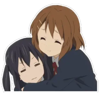 ❤️ anime, hugging, friendship, cute, girls telegram sticker