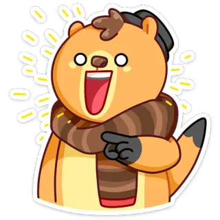 😅 Мультфильм, Животное, Милый, Наклейка, Взволнованный, Зима telegram sticker