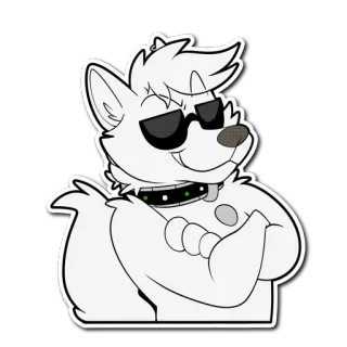 😎 hond, cool, zonnebril, cartoon, dier, harig telegram sticker