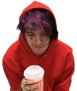 ☺️ Lil Peep แร็ปเปอร์, Lil Peep, เพลง, เสื้อฮู้ดสีแดง, นักร้อง telegram sticker