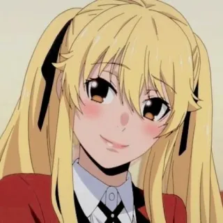 🦮 chica anime, pelo rubio, uniforme escolar, linda, sonriendo, dibujos animados telegram sticker