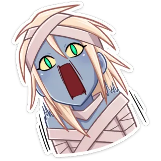 😲 Dibujos animados, Momia, Miedo, Asustado, Terror, Animación telegram sticker