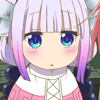 🤍 Kanna Kamui Miss Kobayashi's Dragon Maid Anime, Drago, Kanna, Kamui, Carino, Kawaii telegram sticker