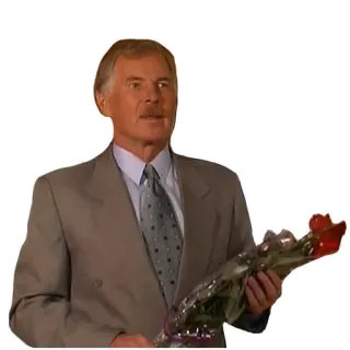 😘 mężczyzna, garnitur, kwiaty, bukiet, róża telegram sticker