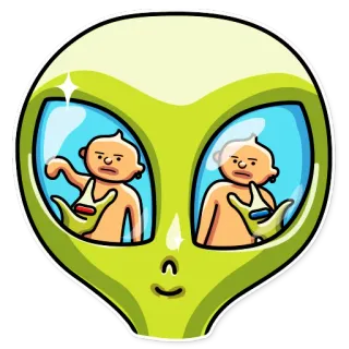 👽 alien, drugs, pills, cartoon, medical, abstract telegram sticker