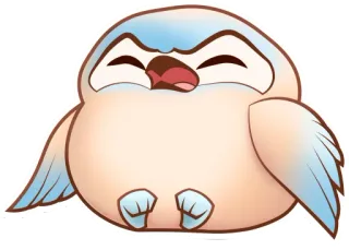 😫 ptak, słodki, szczęśliwy, zwierzę, kreskówka, pulchny telegram sticker