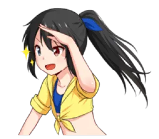 ✨ Anime, Ragazza, Cartone animato, Carino, Illustrazione whatsapp sticker